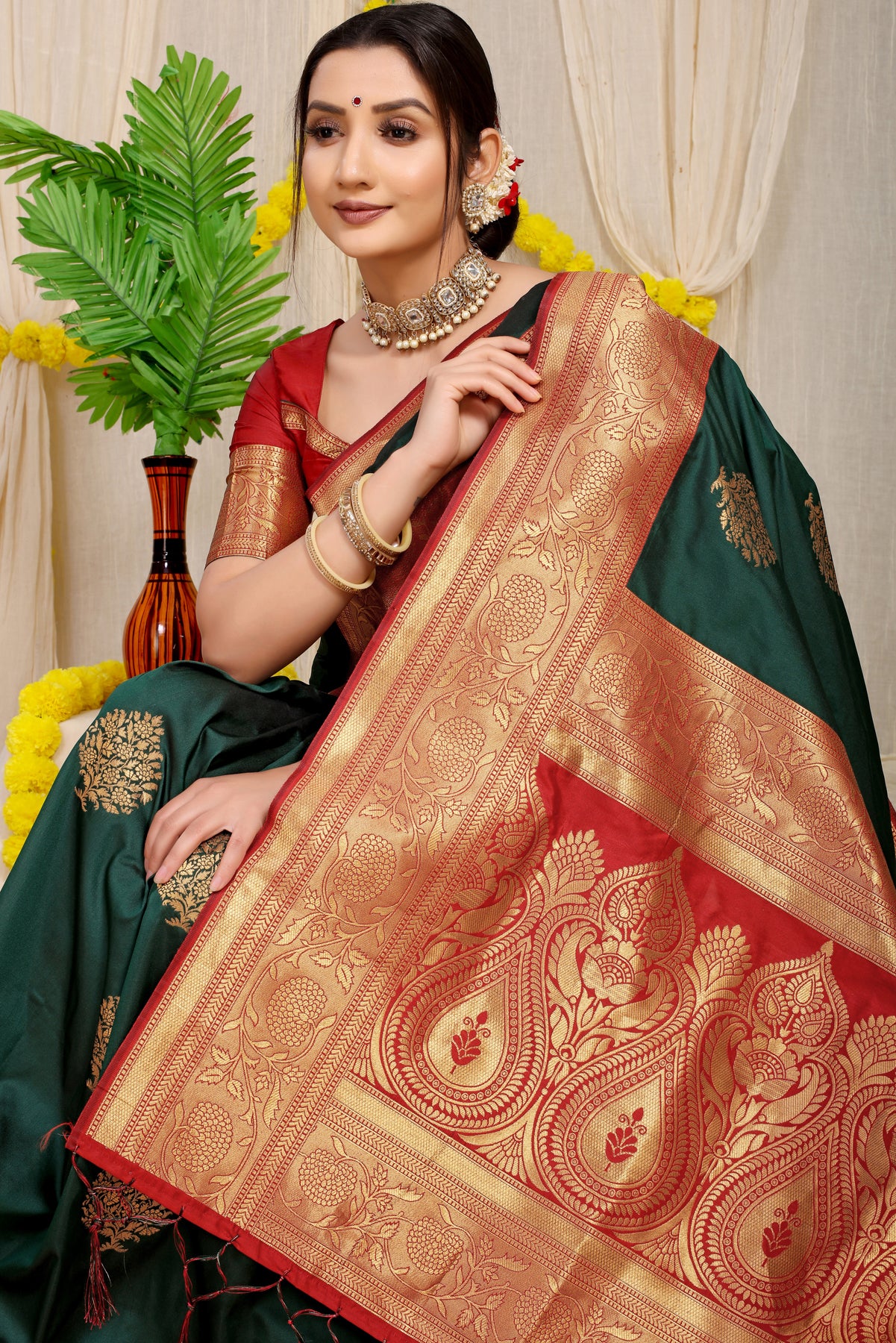 Green Kanchipuram Pattu Silk Saree