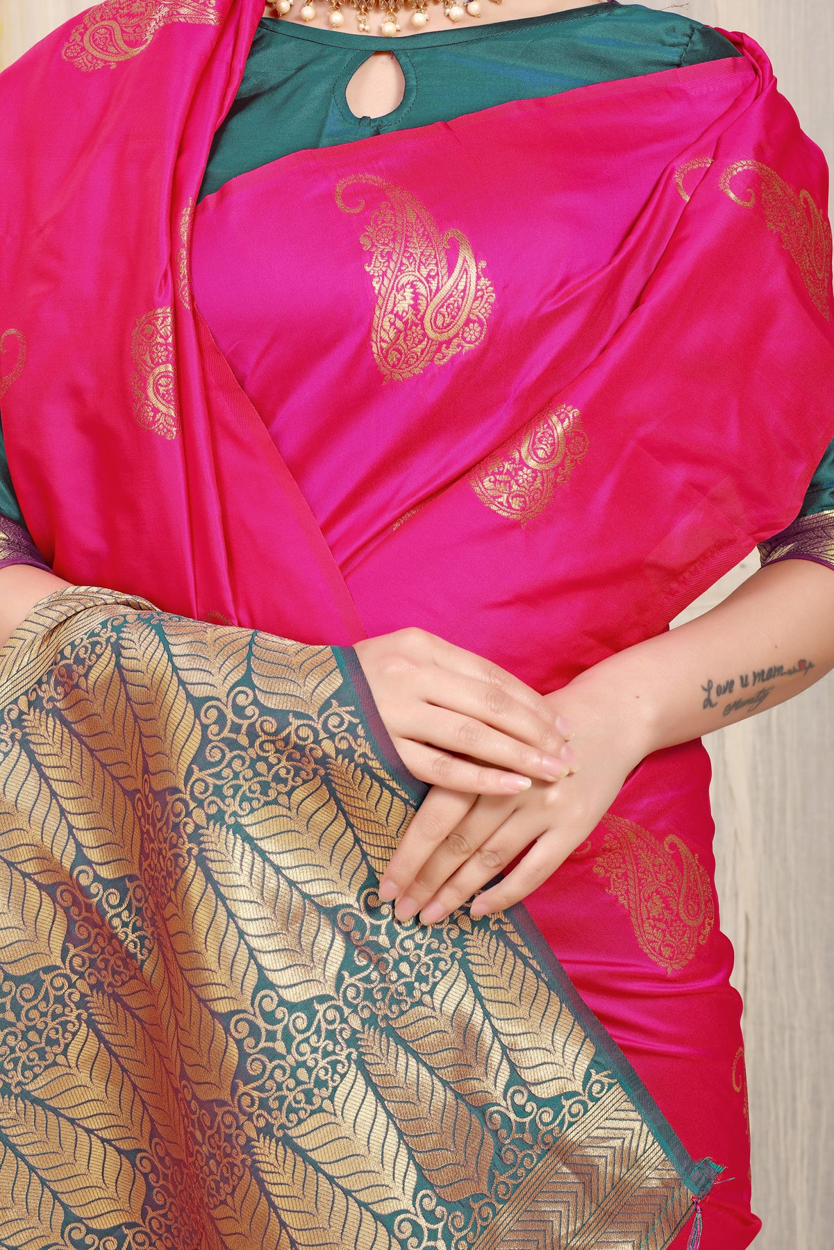 Pink Kanchipuram Pattu Silk Saree