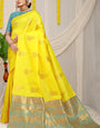 Yellow Kesarsilk Kanchipuram Pattu Silk Saree