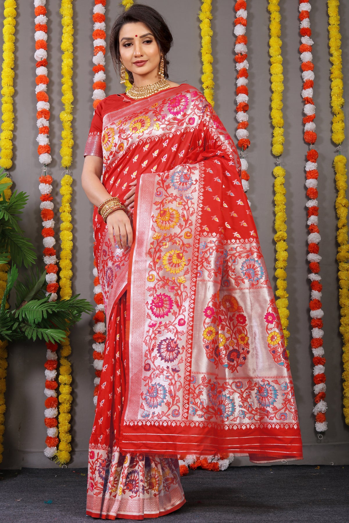 Red Kanchipuram Pattu Silk Saree