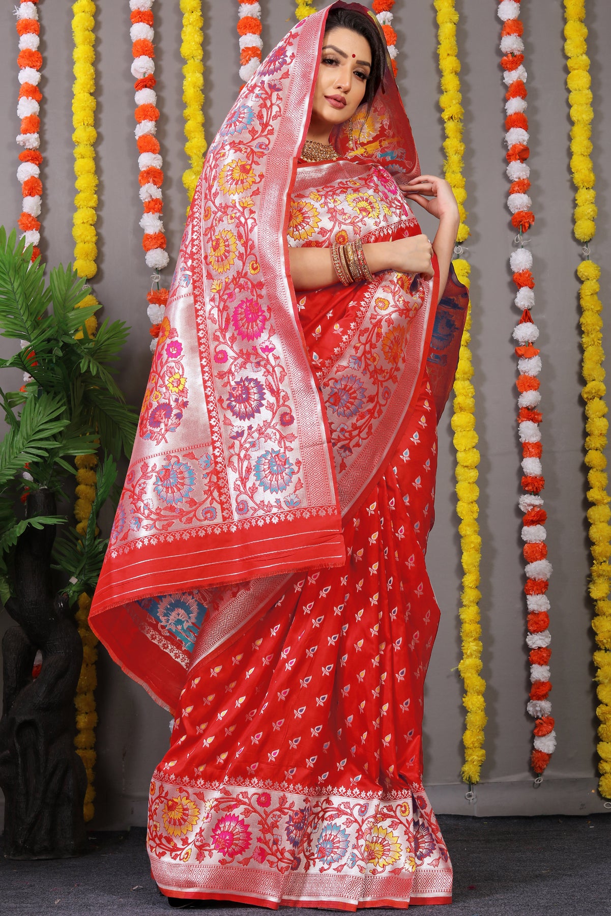 Red Kanchipuram Pattu Silk Saree