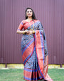 Blue Soft Handloom Weaving Kanchipuram Silk  Saree