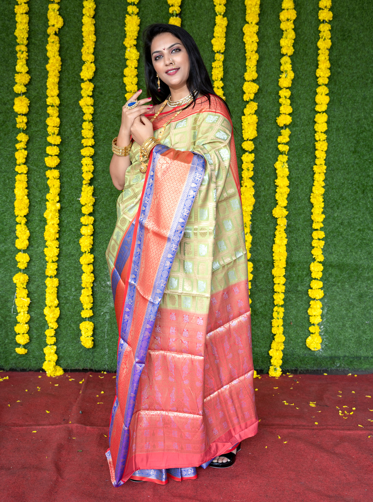 Green Soft Handloom Weaving Kanchipuram Silk Saree