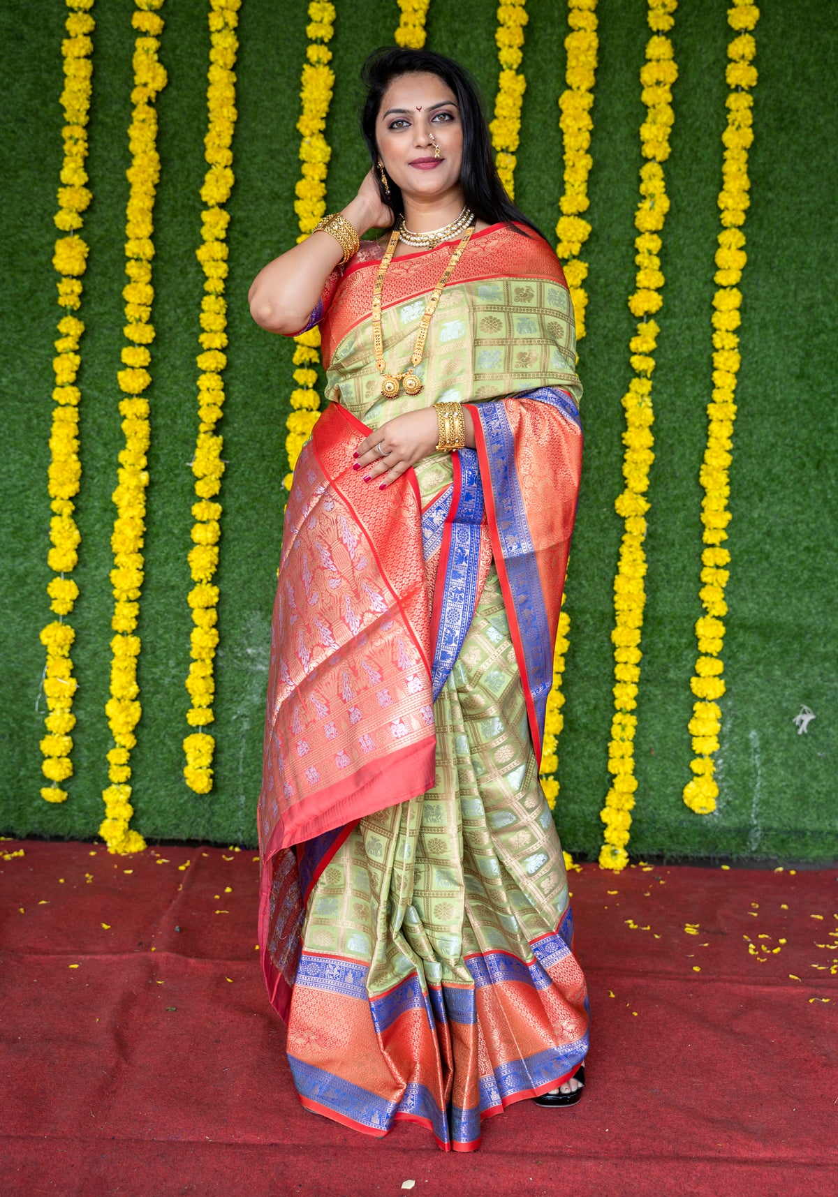 Green Soft Handloom Weaving Kanchipuram Silk Saree