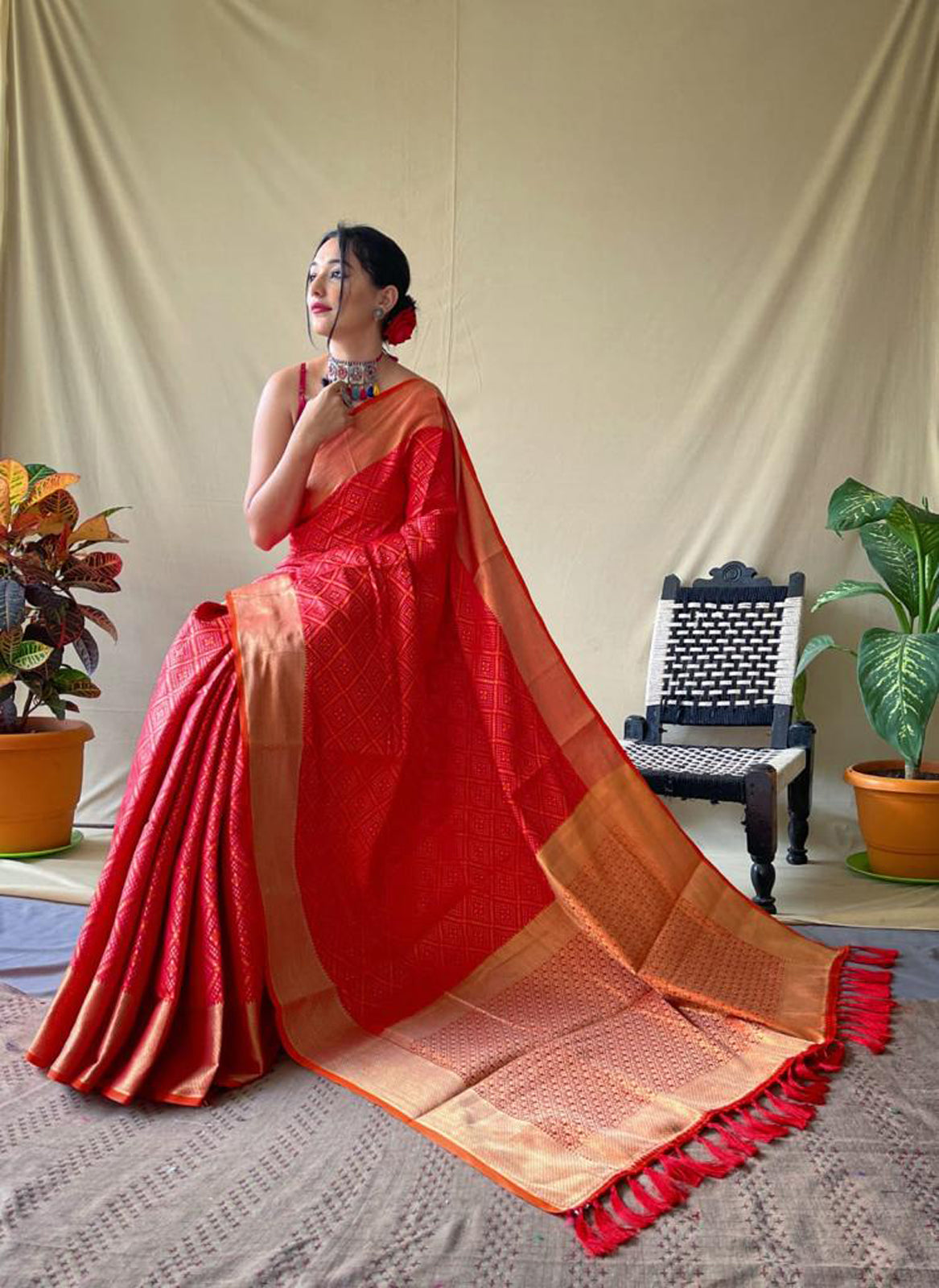 Red Silk Patola All Over Rich Pallu Saree