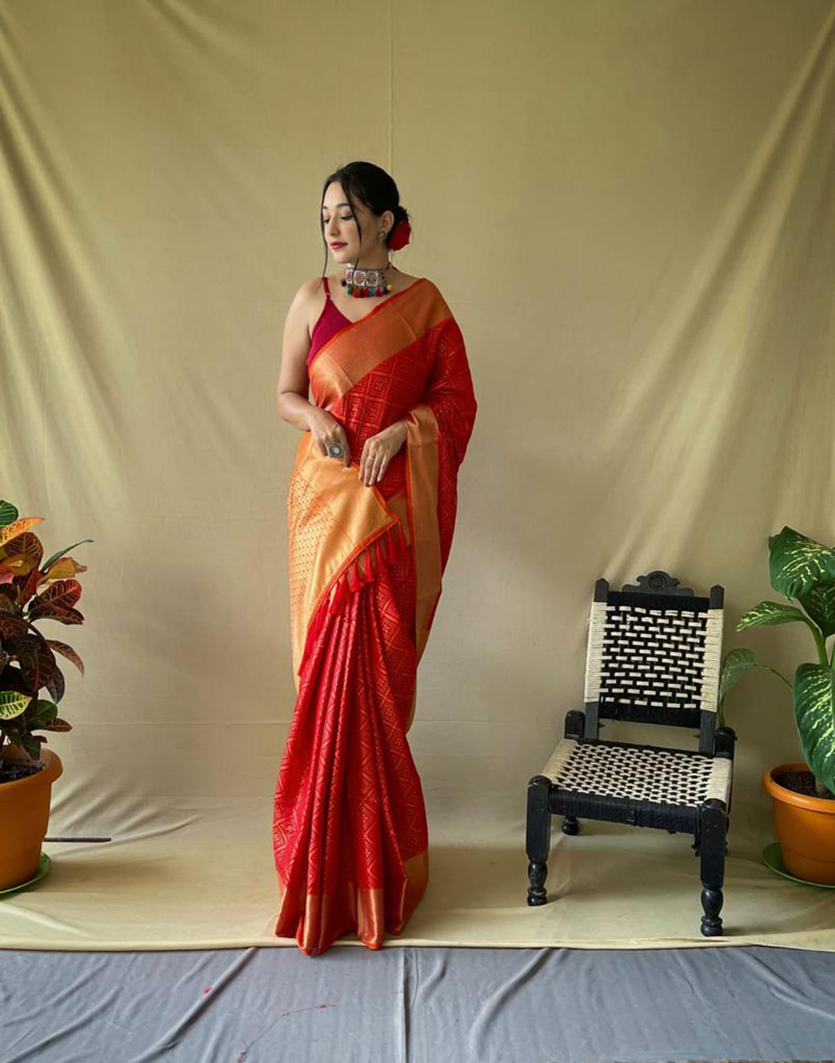 Red Silk Patola All Over Rich Pallu Saree