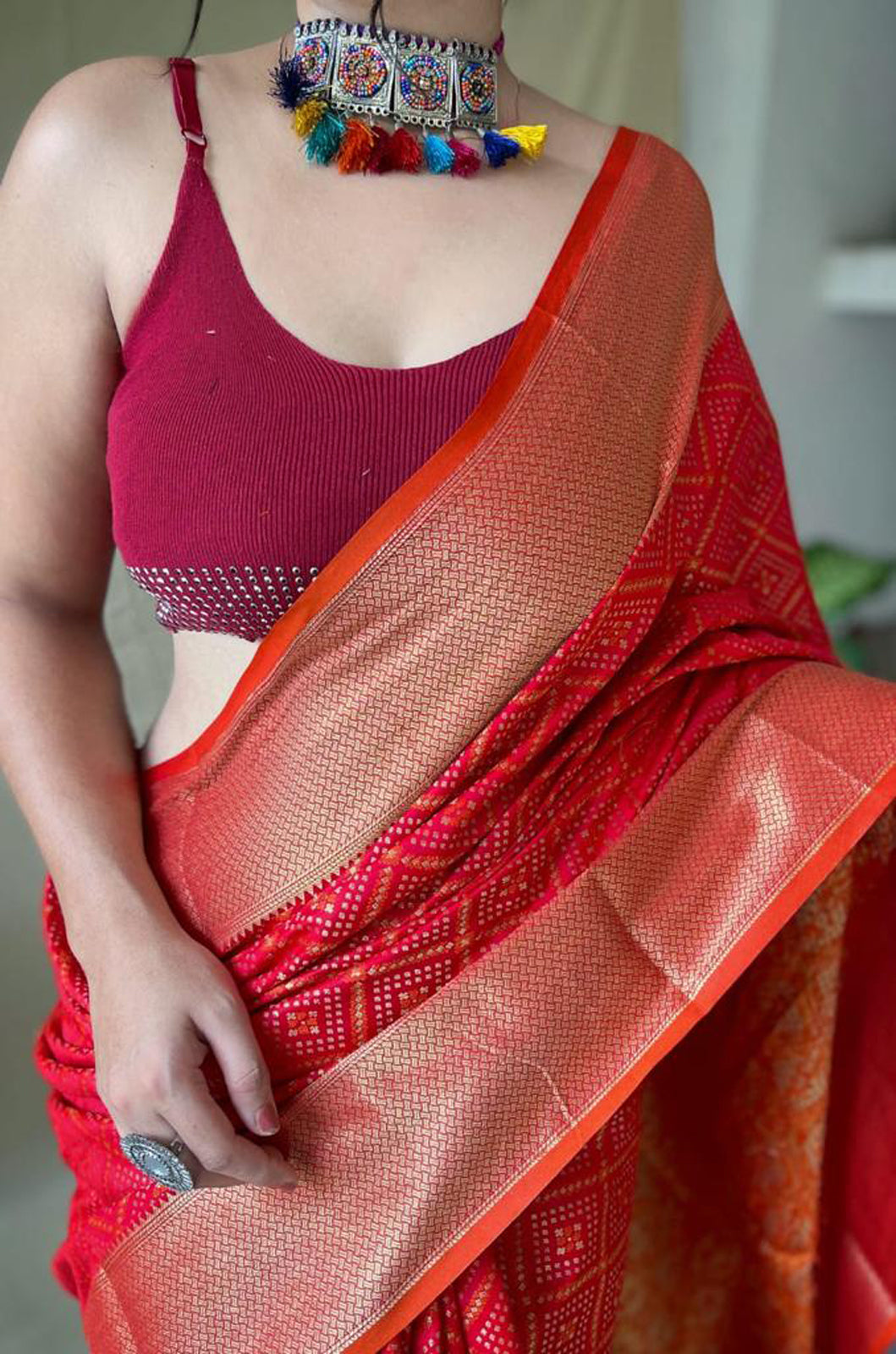 Red Silk Patola All Over Rich Pallu Saree