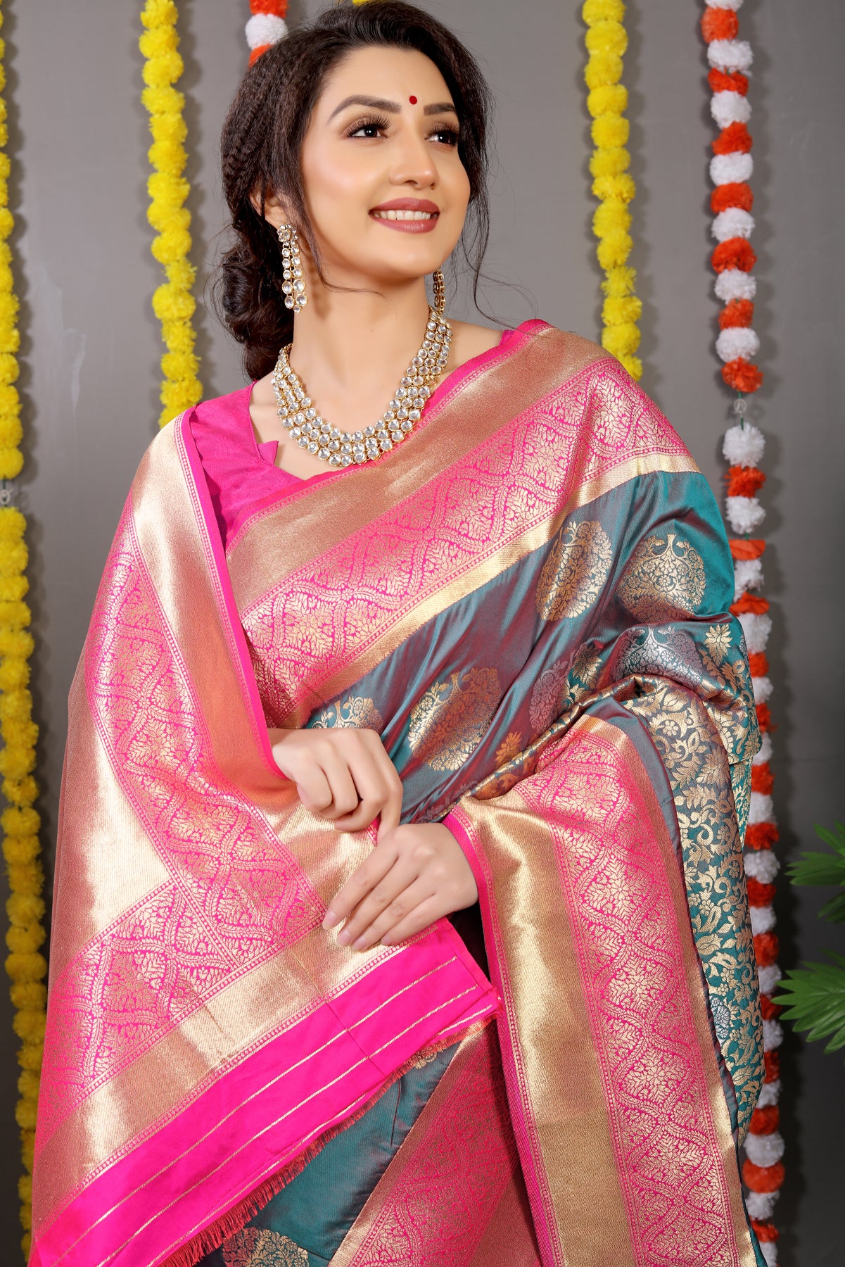 Green Paithani Silk Saree With Zari Weaving Banarasi Silk Saree