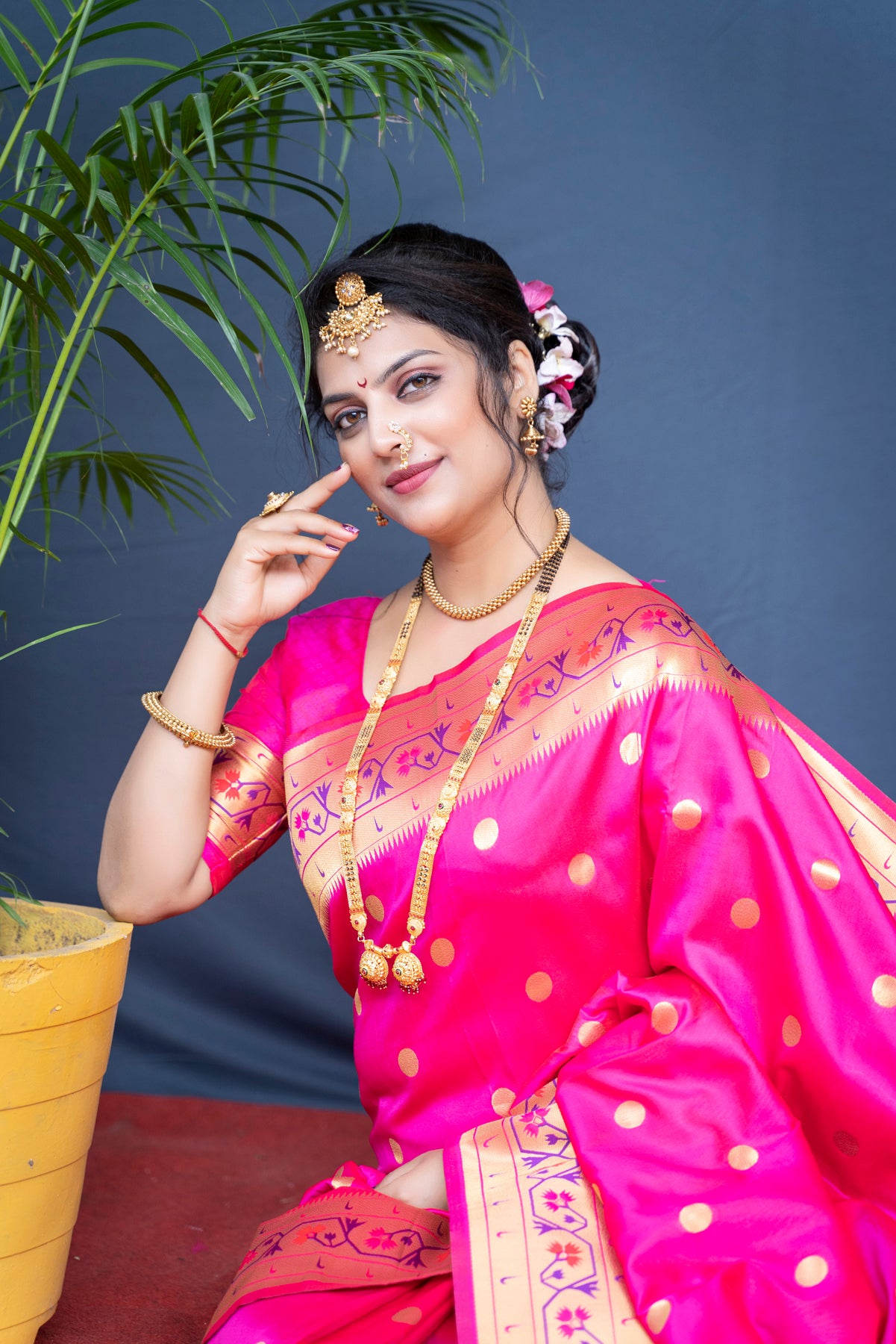 Pink Paithani Silk Saree