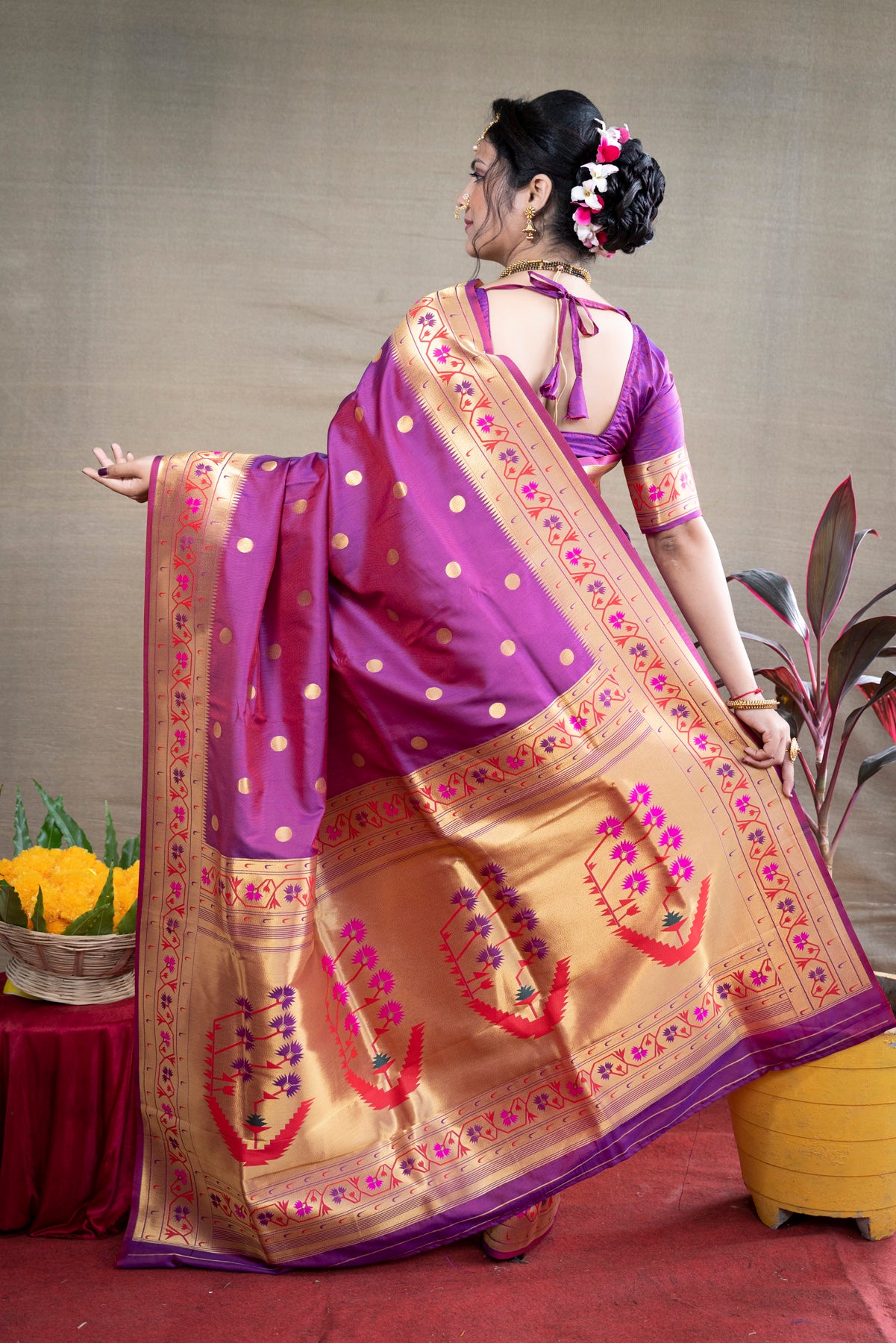 Purple Pure Paithani Silk Saree