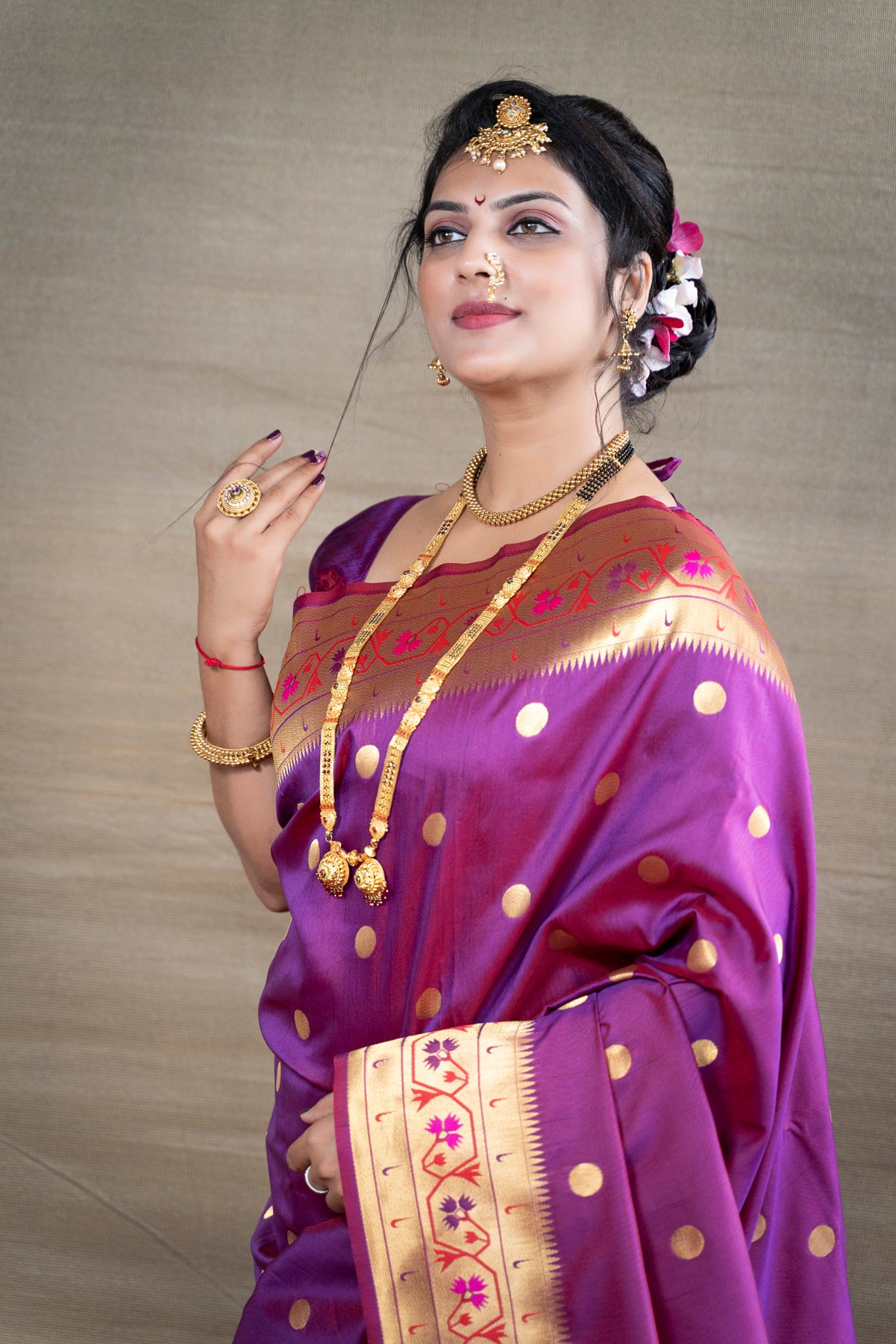 Purple Pure Paithani Silk Saree