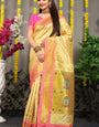Golden  Kanchipuram Pattu Silk Saree Silk Saree