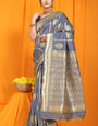 Grey Kanchipuram Pattu Silk Saree