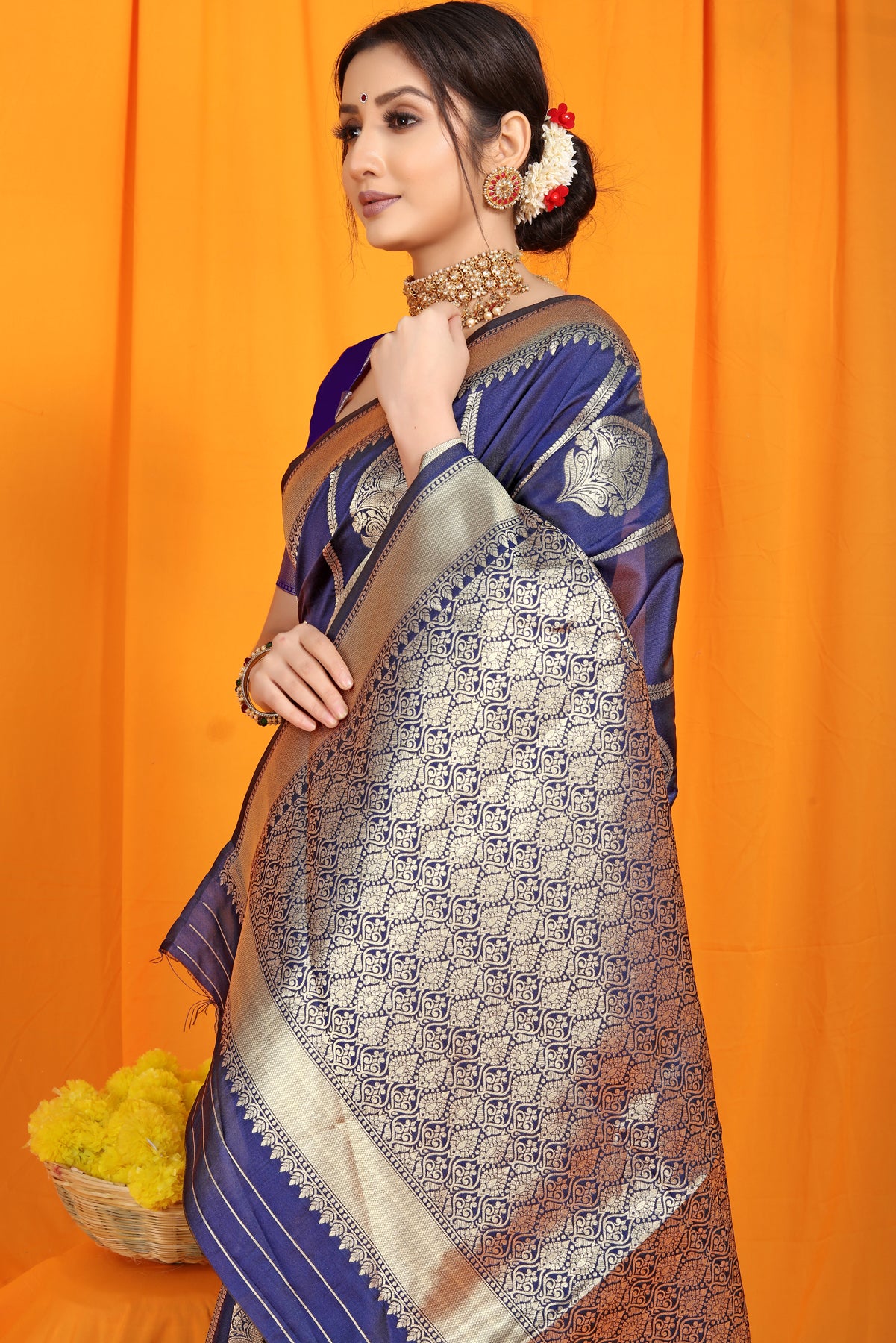 Royal Blue Kanchipuram Pattu Silk Saree