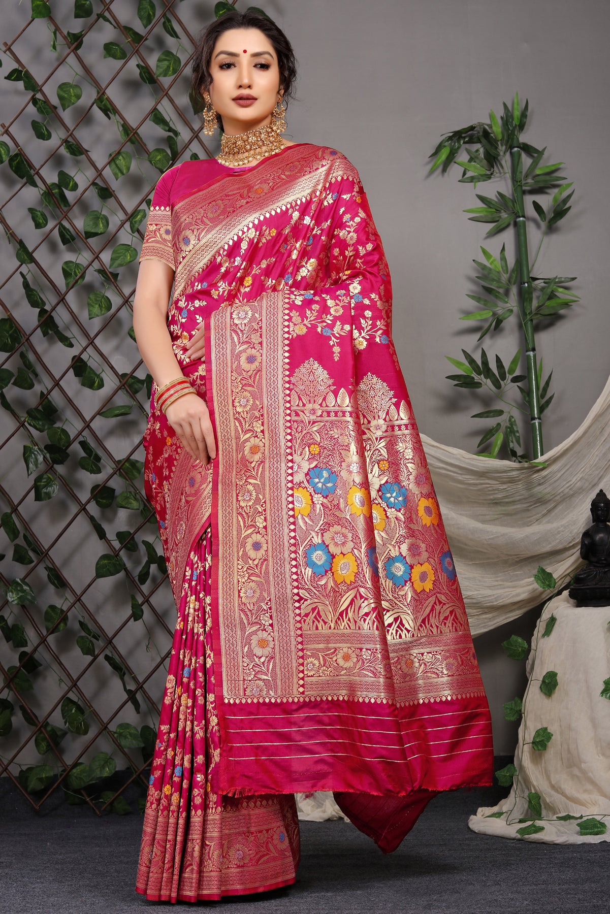 Rani Pink Kanchipuram Pattu Silk Saree