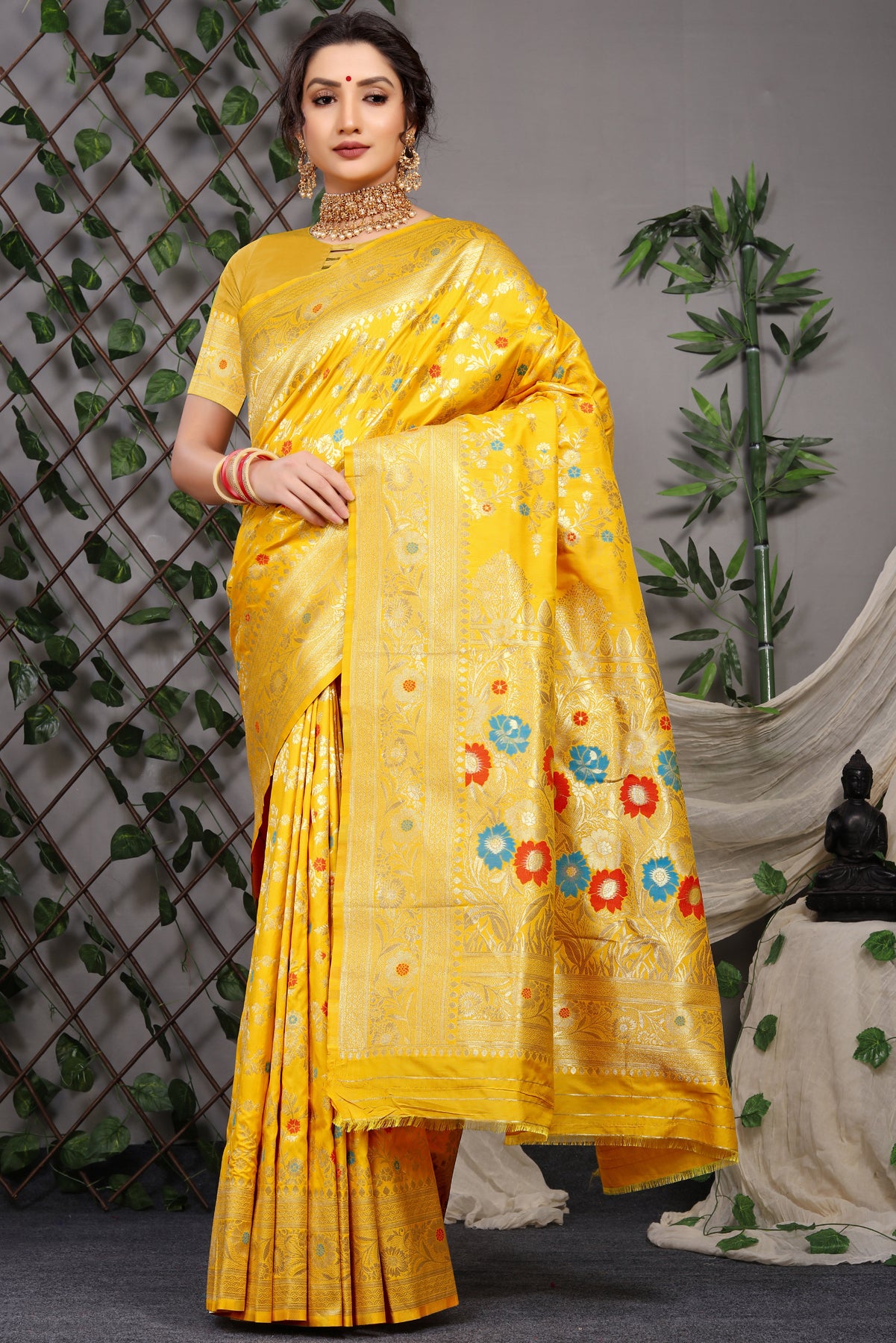 NAKSHATRA YELLOW Kanchipuram Pattu Silk Saree