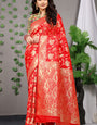 Rani Pink Paithani Silk Saree With Zari Weaving Banarasi Silk Saree