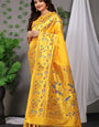 Peshwa Yellow Paithani Silk Saree With Zari Weaving Banarasi Silk Saree