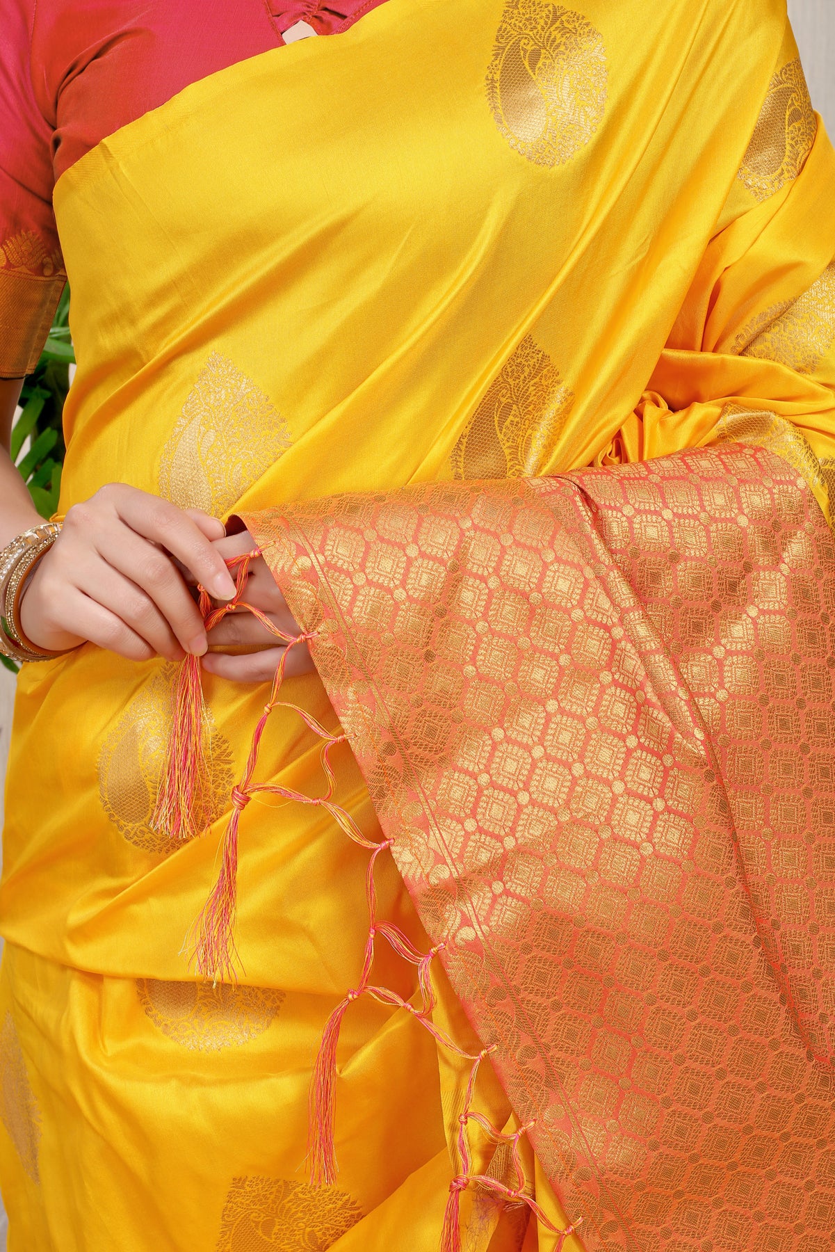 Rajtilak Yellow Kanchipuram Pattu Silk Saree