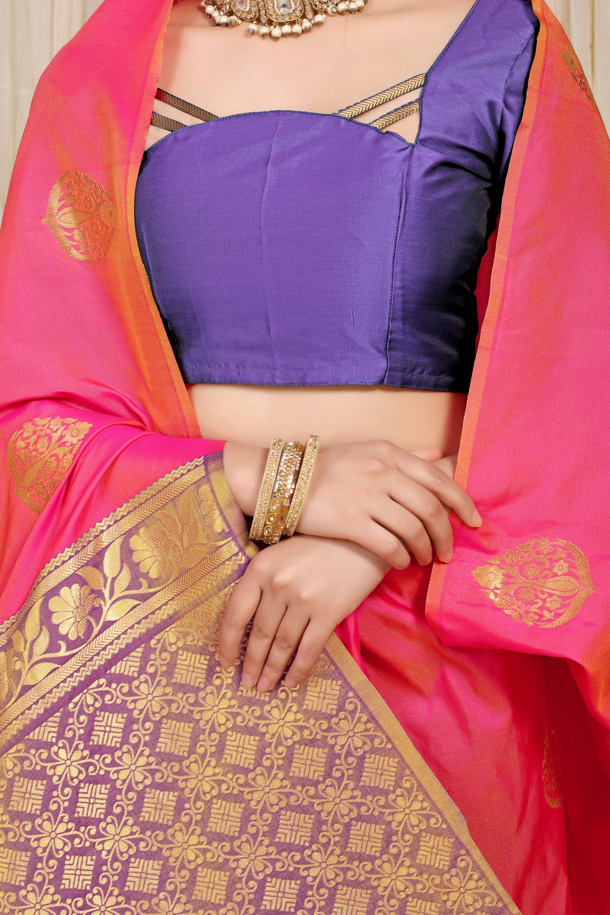 Pink Kanchipuram Pattu Silk Saree