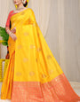 Rashmikaa Yellow Kanchipuram Pattu Silk Saree