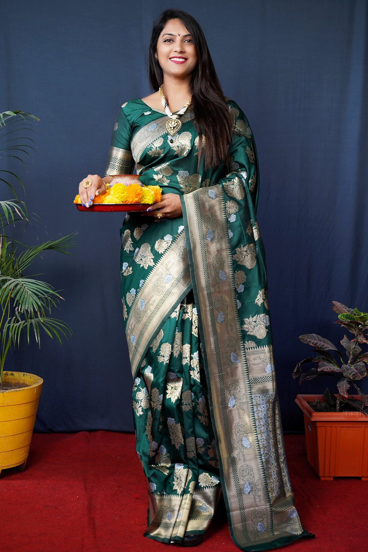 Green Handloom Banarasi Silk Saree