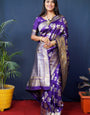 Purple Pure Handloom Banarasi Silk Saree