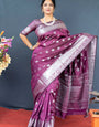 Wine Soft Weaving Banarasi Silk Saree