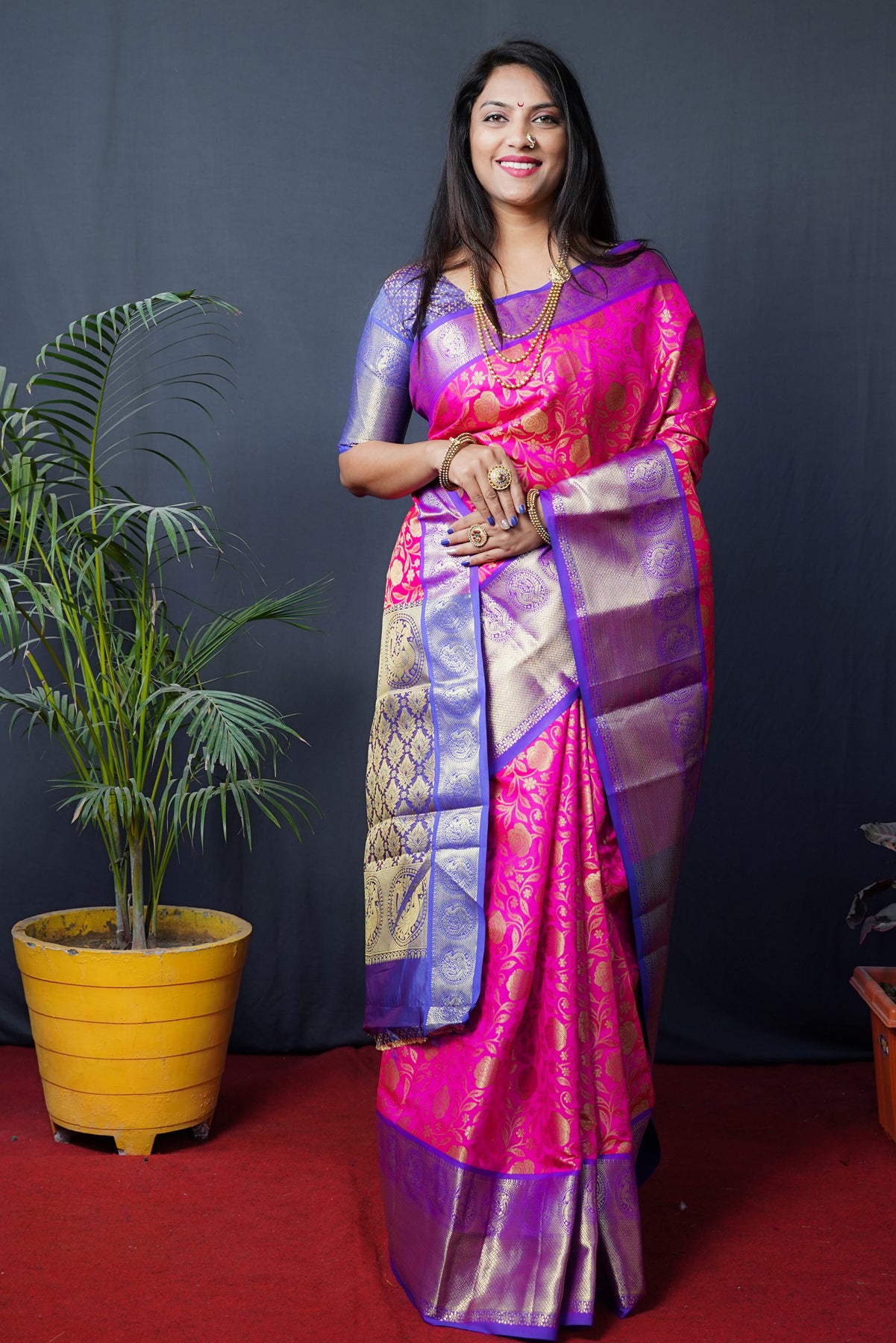 Pink Kanchipuram Silk Saree