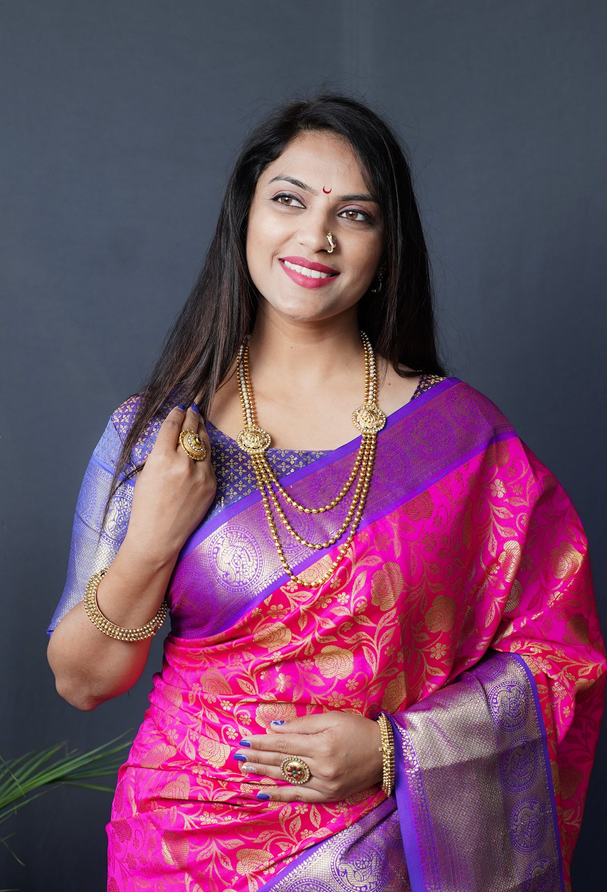 Pink Kanchipuram Silk Saree