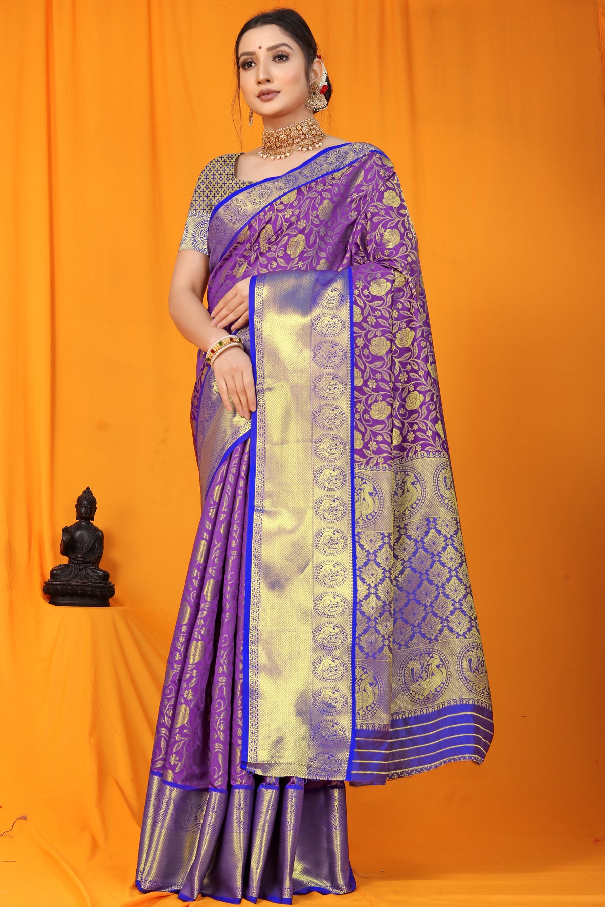 Royal Blue Kanchipuram Pattu Silk Saree