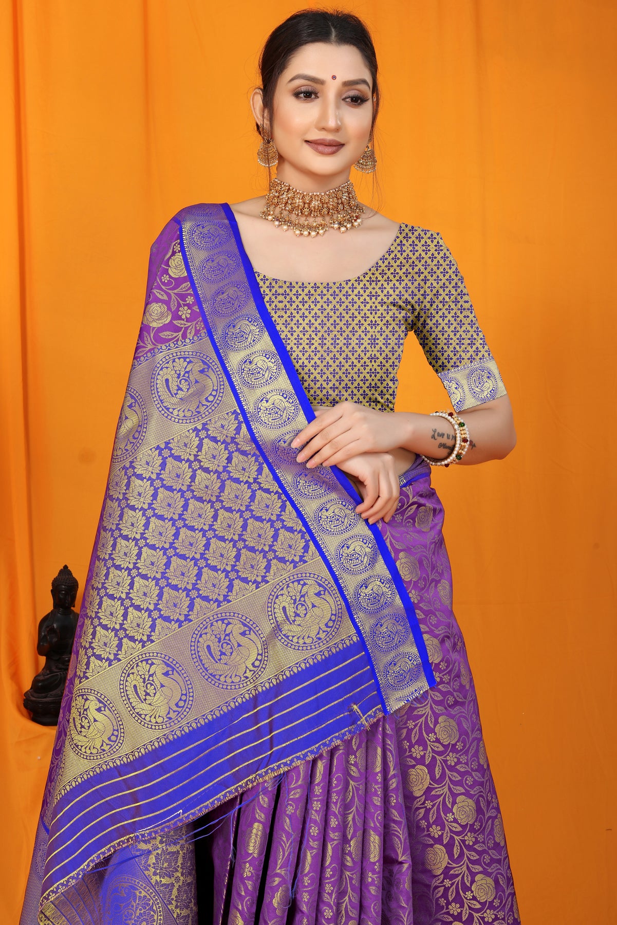 Royal Blue Kanchipuram Pattu Silk Saree