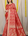 Red Paithani Silk Saree With Zari Weaving Banarasi Silk Saree