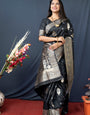 Black Soft Silk  Banarasi Saree