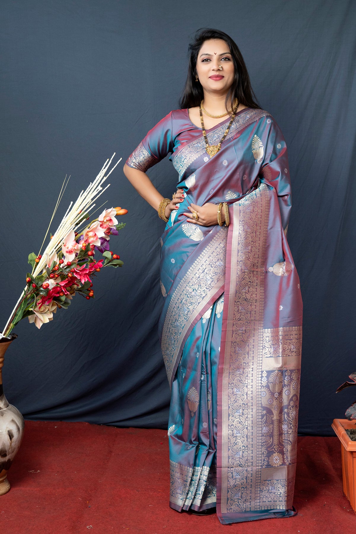 Rama Soft Banarasi Silk Saree