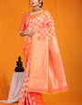 Orange Kanchipuram Pattu Silk Saree