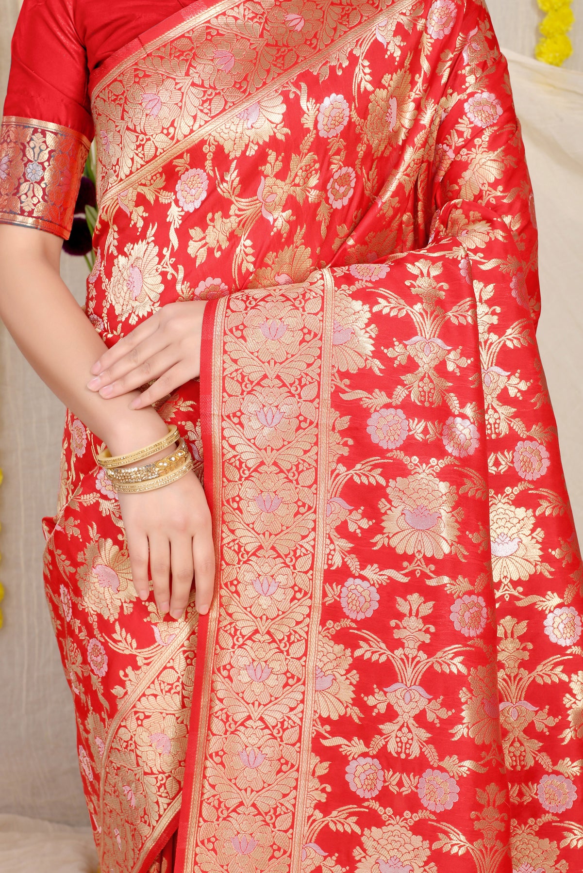 Red Kanchipuram Pattu Silk Saree