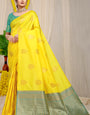 Light Yellow Kanchipuram Pattu Silk Saree