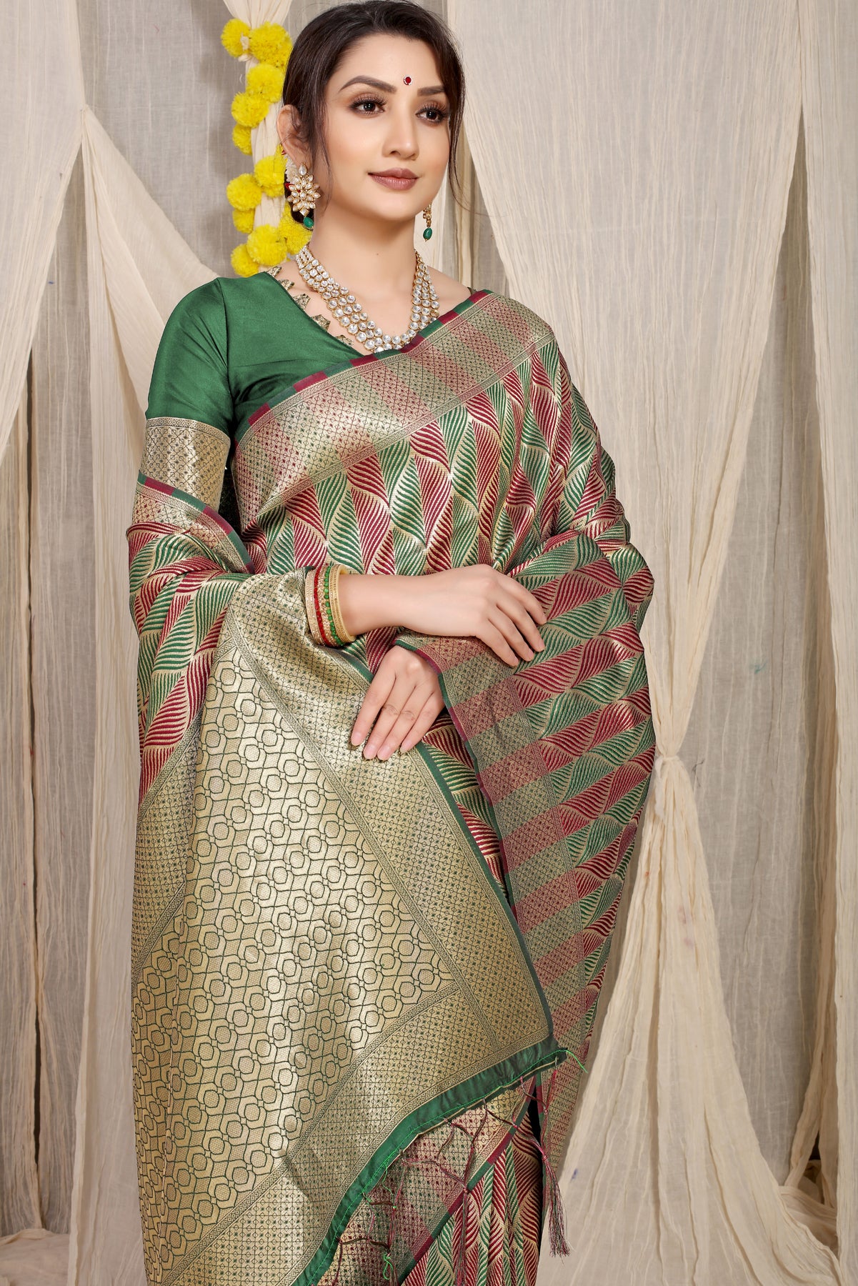 Green Kanchipuram Pattu Silk Saree