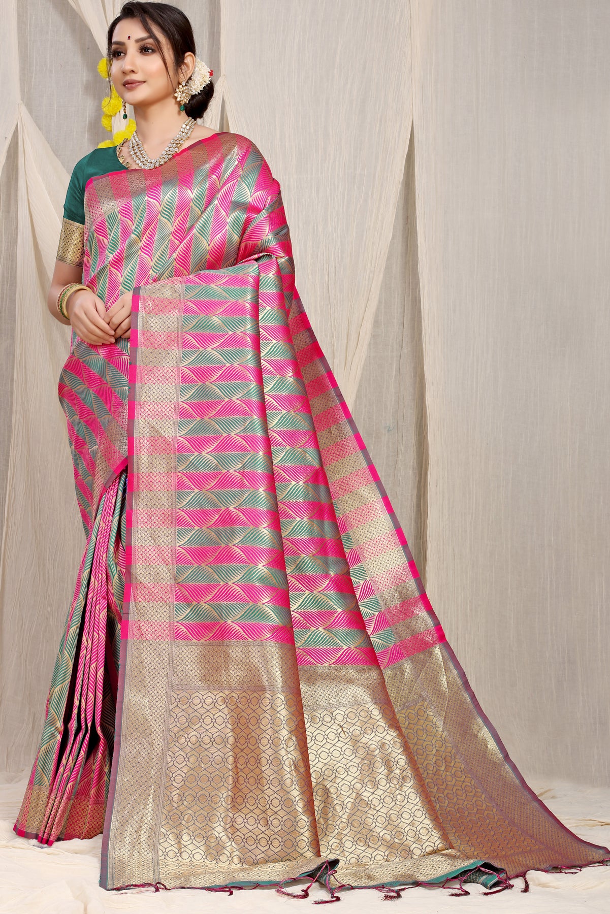 Rani Pink Kanchipuram Pattu Silk Saree