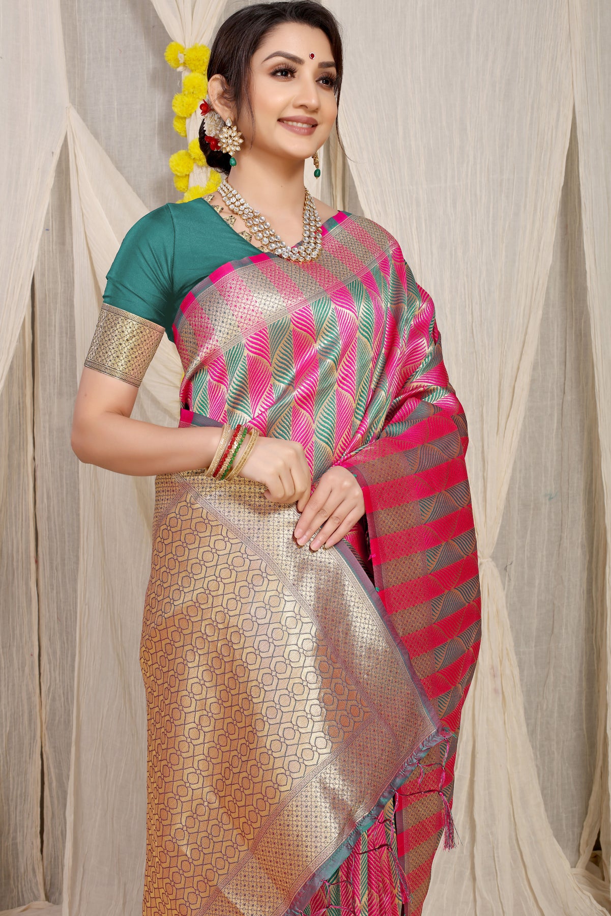 Rani Pink Kanchipuram Pattu Silk Saree