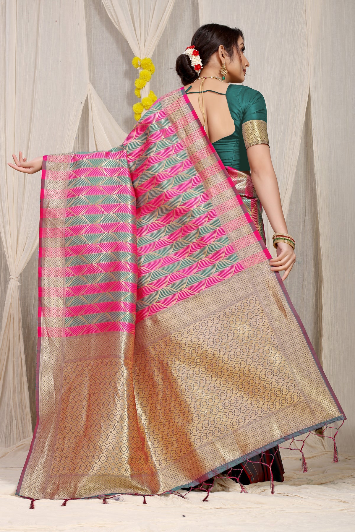 Rani Pink Kanchipuram Pattu Silk Saree