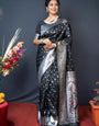 Black Soft Silk Maharashtrian Paithani Saree