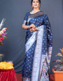 Blue Soft Silk Maharashtrian Paithani Saree