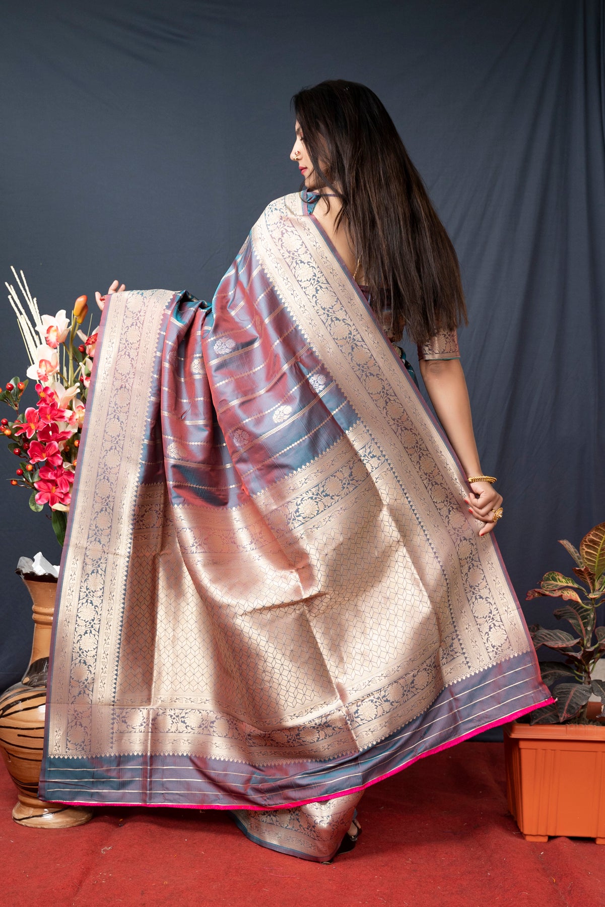 Rama Pure Banarasi Silk Saree