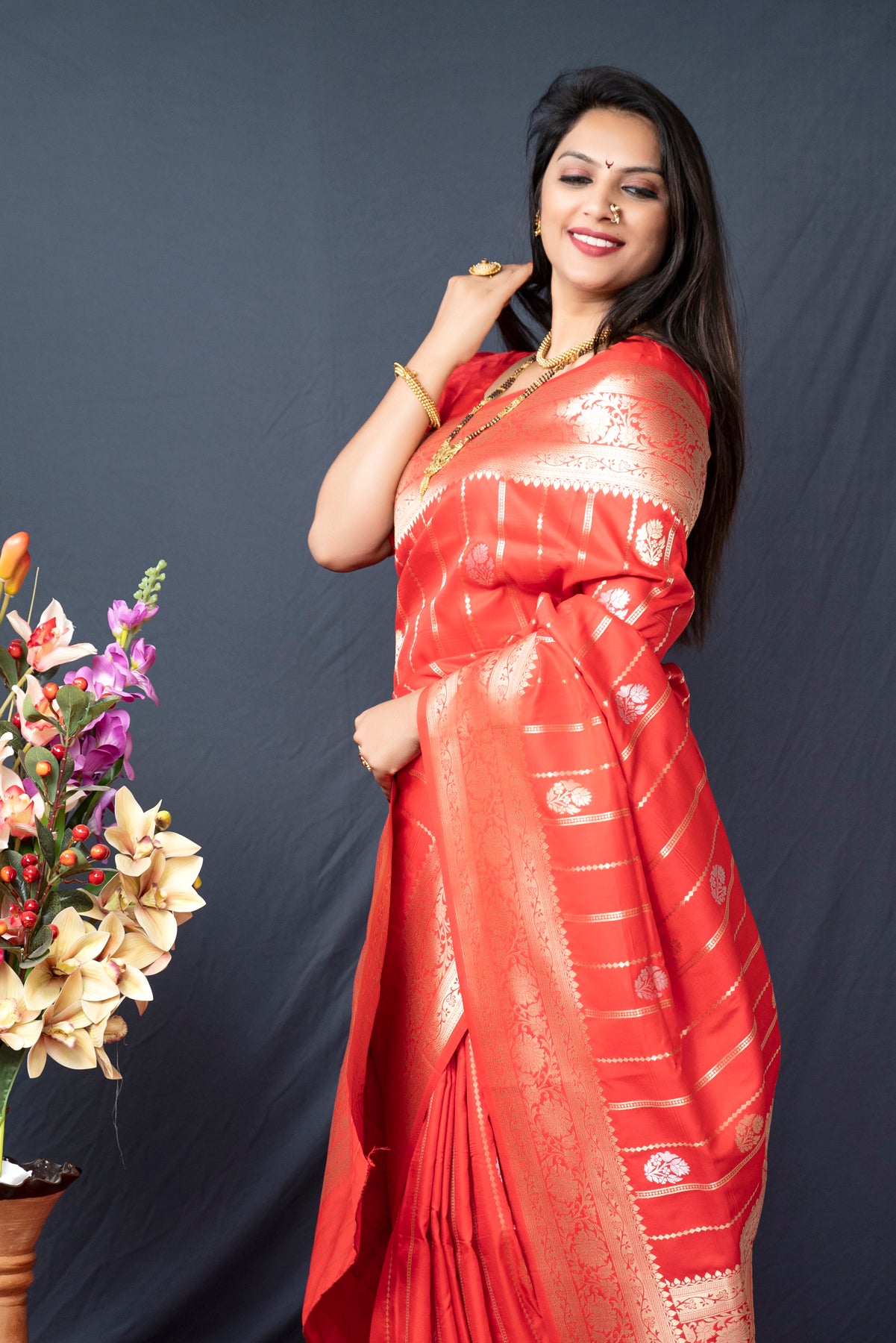 RED Banarasi Silk Saree