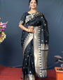 Black Soft Handloom Banarasi Silk