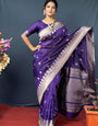 Purple Pure Soft Handloom Banarasi Silk