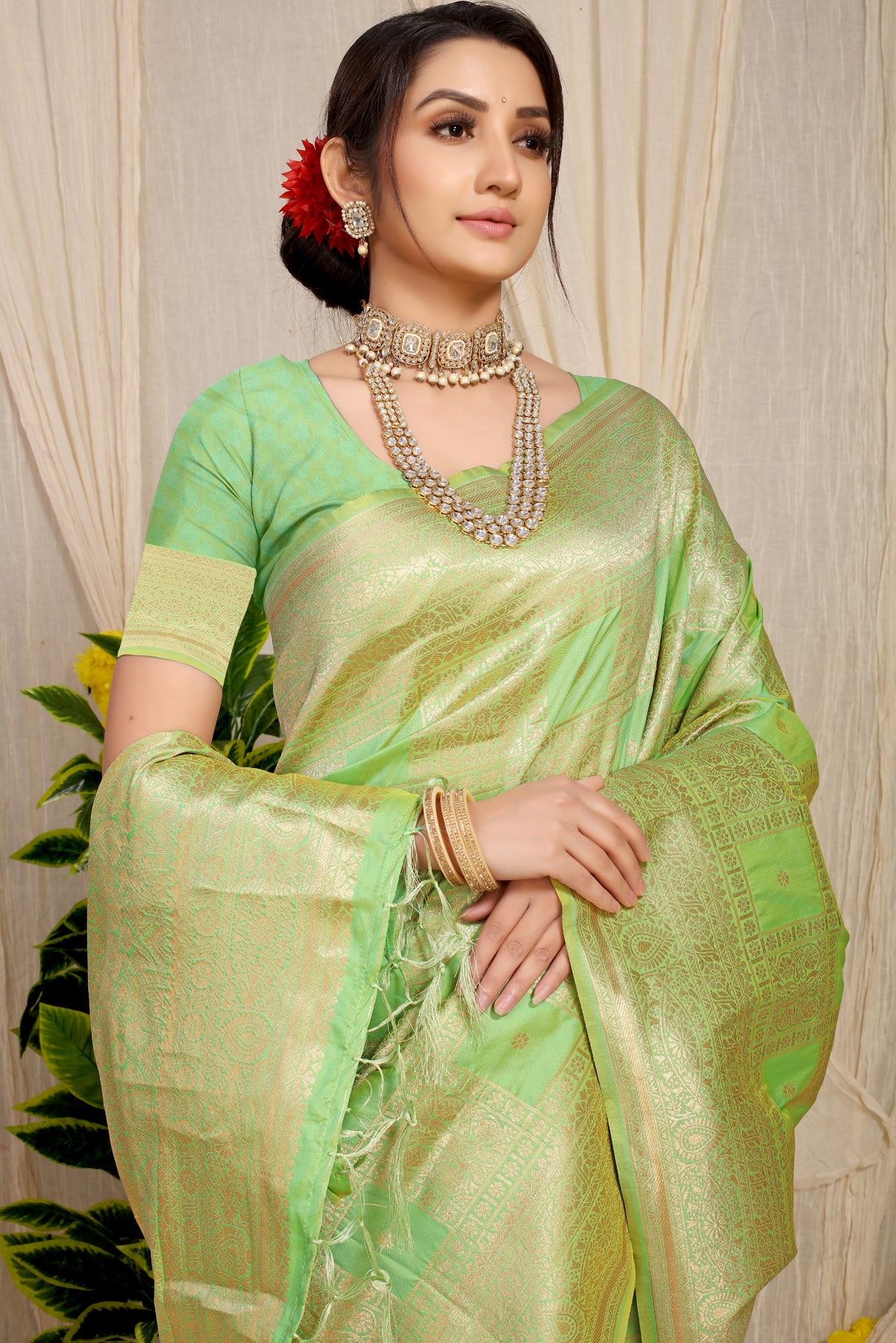 Sea Green Pattu Kanjivaram Silk Saree