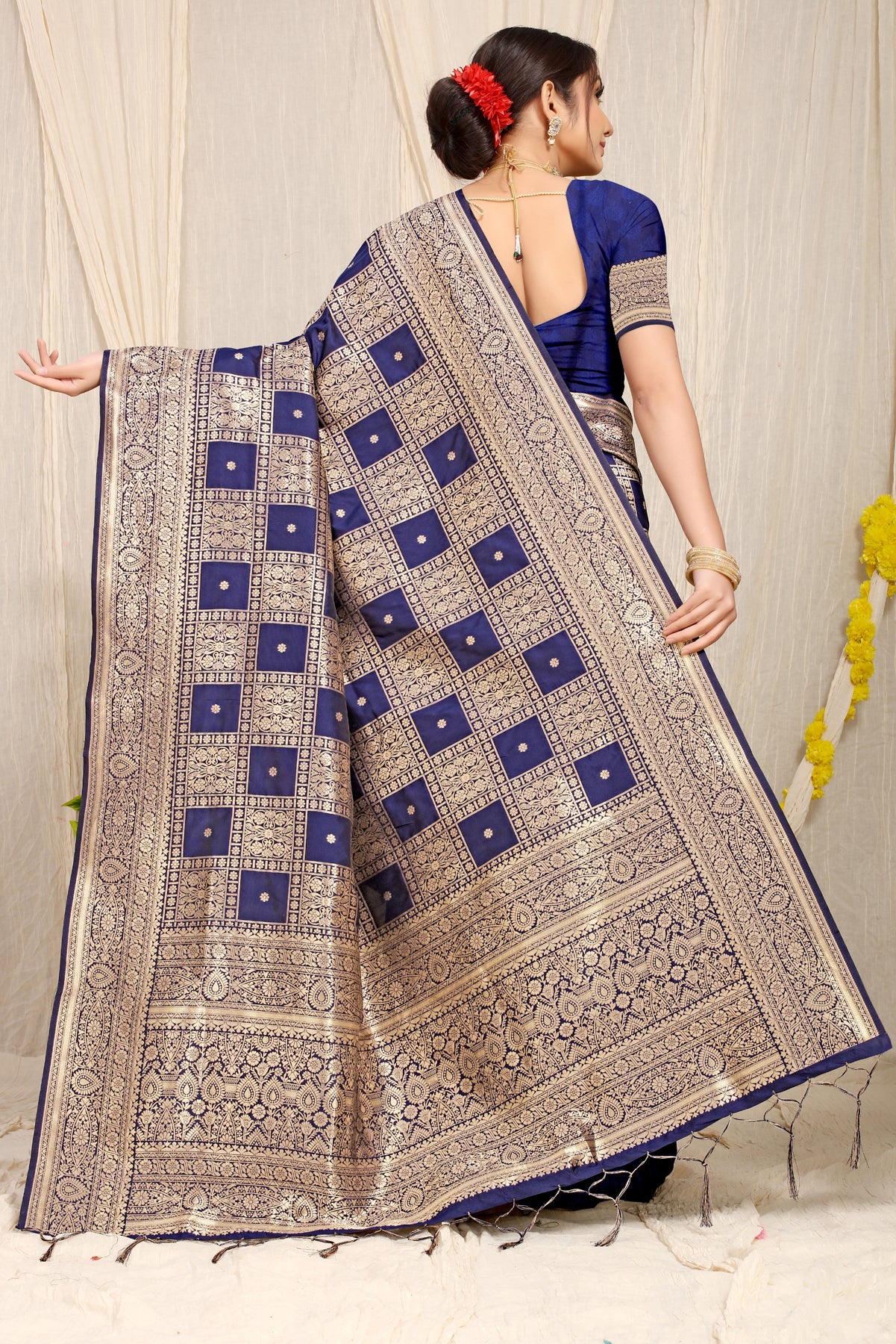 Navy Pattu Kanjivaram Silk Saree